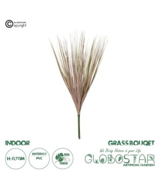 GloboStar® Artificial Garden BEIGE GRASS BOUQUET 21160 Τεχνητό Διακοσμητικό Μπουκέτο Grass Μπεζ Y70cm